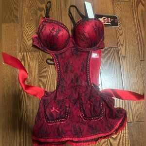 Luxurious Red Lace Chemise